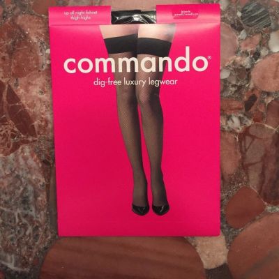 NWT Commando Sexy Black Up All Night Fishnet Thigh-High Stockings Women’s S / M
