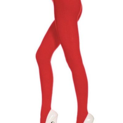 Forum Novelties Queen Size Solid Opaque Pantyhose - Red, Plus Size #3752