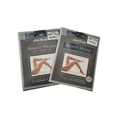2 Pairs Sears Vintage Nice Touch Support Pantyhose Black Size C Control Top Read