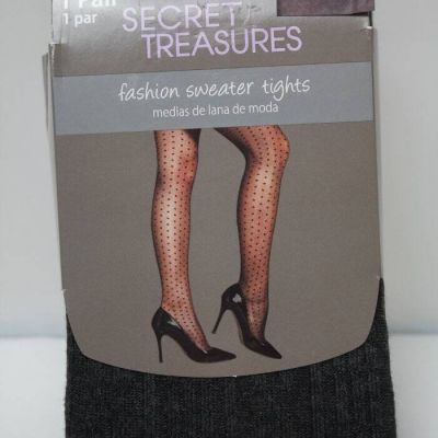 NEW Womens Secret Treasures Fashion Sweater Tights Size 2 Gray Patterned Ladies