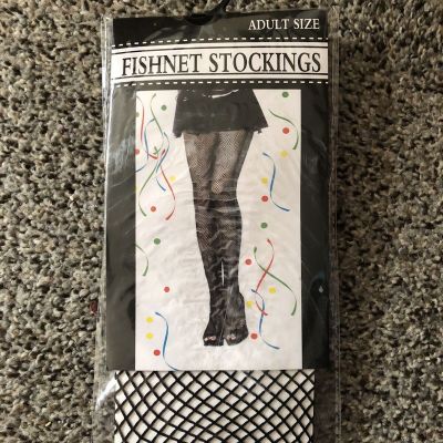 Vintage NOS, adult fishnet stockings Black Adult Size?
