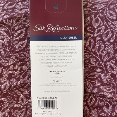 VTG Silk Reflections Knee highs Reinforced Toe Barely Black Style 775 2 Pairs