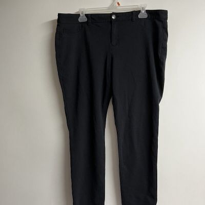 G.H. Bass & Co. Women Black Knit Leggings 5Pocket Design Size 16 Stretchy