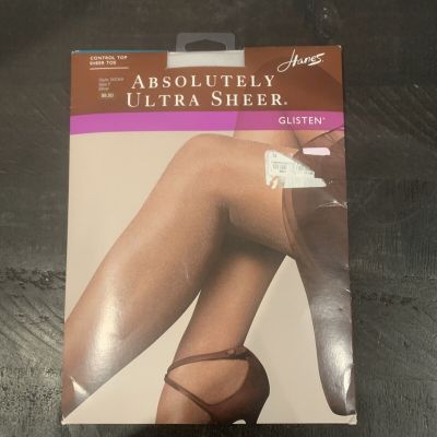 Hanes Absolutely Ultra Sheer Control Top Sheer Toe Hose Size F  Silver