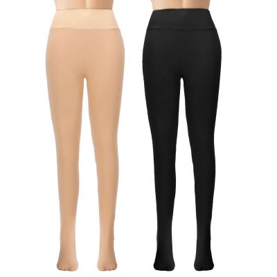 Women Warm Winter Fleece Tights Stockings Thermal Lined Translucent Pantyhose