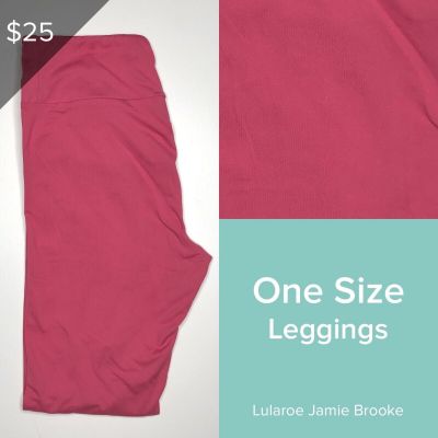 NWT LulaRoe Solid Bright Pink One Size Leggings