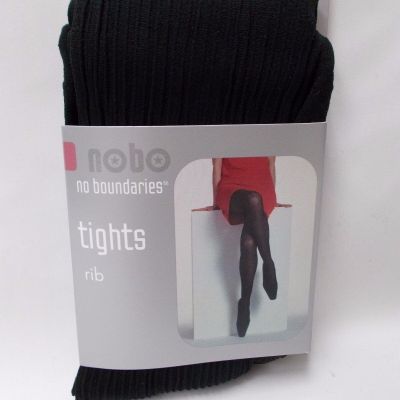 2 pr No Boundaries Rib Pattern Tights - Medium/Tall - Black