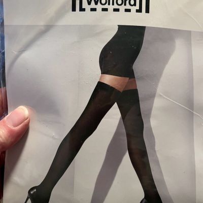 Wolford Fatal 80 Seamless Stay Up Stockings Anthracite Size Large