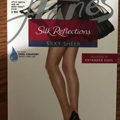Hanes Silk Reflections Silky Sheer Wicking Cool Comfort 718 size AB Barely There