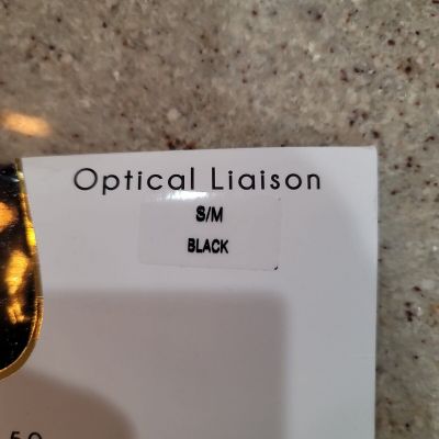 New Women's OROBLU Black Optical Liaison Tights 50 Size S/M