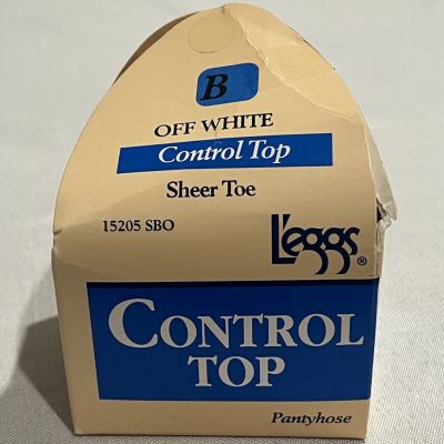 Leggs Sheer Toe Off White Control Top Size B New In Box