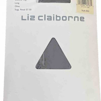 Liz Claiborne Control Top Opaque Olive Green Pantyhose Size Long USA New