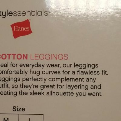 Hanes Women's Style  Essentials Cotton Spandex Leggings Heather Gray Lrg