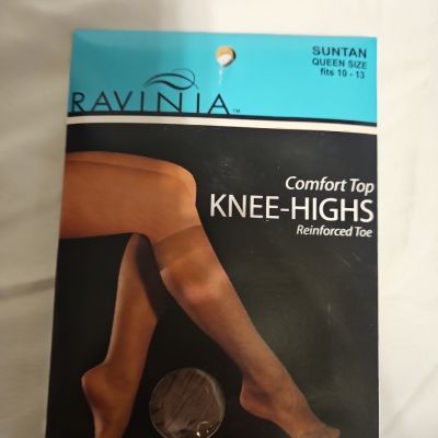 New Vintage  Ravinia Knee High Comfort Top W/ Reinforced Toe. Suntan, Queen Size