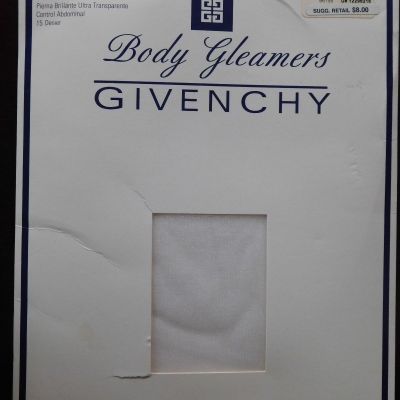 Vintage Givenchy Body Gleamers Pantyhose Tres Blanc Control Top Size A