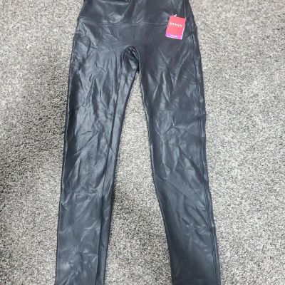 Spanx 2437 Women's Faux Leather XL Leggings - Black