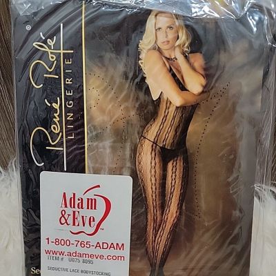 Rene Rofe Lingerie Seductive Lace Bodystocing O/S One Size New
