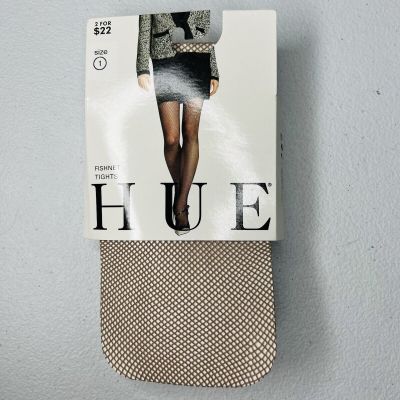 NWT Hue Women's Fishnet Tights Size 1 Nude 1 Pair Pack New