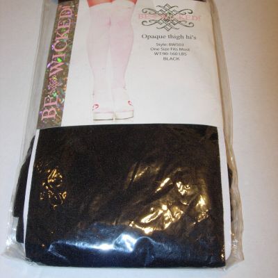 WOMENS NEW NO GARTER BLACK THIGH HIGH HIGHS SHEER STOCKINGS NYLONS one SIZE