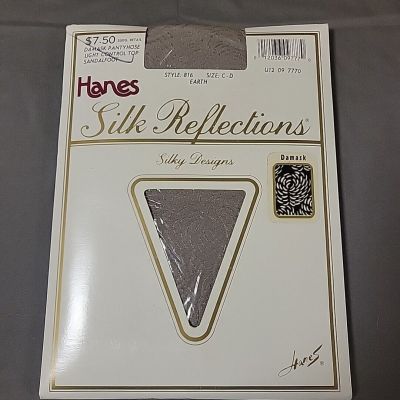 Hanes Silk Reflections Silky Control Top Sandalfoot Pantyhose SZ CD EARTH NOSHan