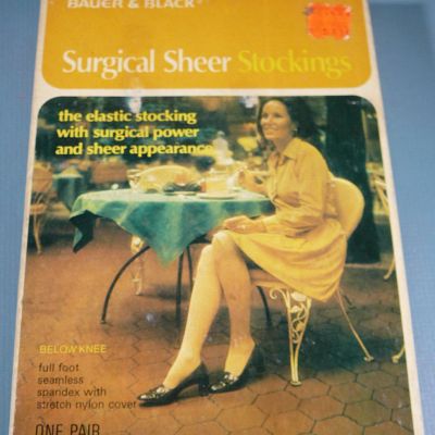 Vintage Bauer & Black V4 Surgical Sheer Stockings Womens Small Below the Knee