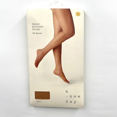 Women's A New Day 20D Sheer Tights Pantyhose - Pecan - Small/Medium