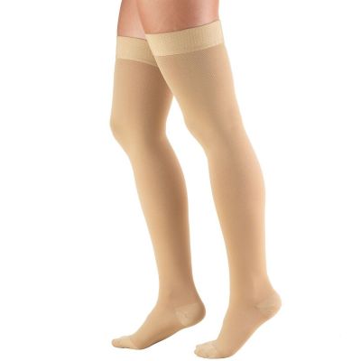 Truform Stockings Thigh High Closed Toe Dot Top: 20-30 mmHg XL BEIGE (8868BG-XL)