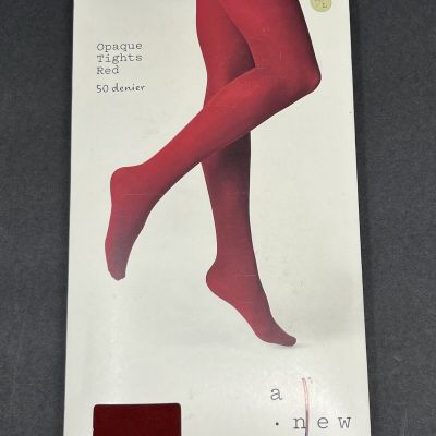 A New  Day 50 Denier Opaque Tights Red Womens Size M/L New in Package