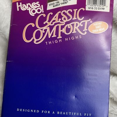 NEW Opened Hanes Too Classic Comfort Barely there Thigh Highs Size CD Style 126