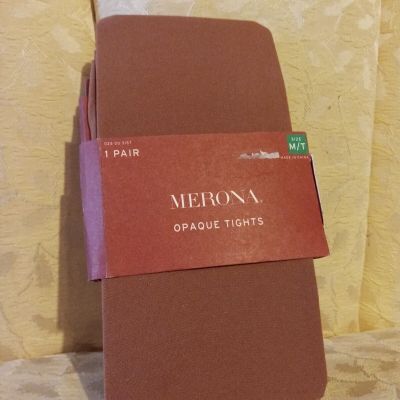 merona opaque tights chestnut size m/t or s/m 1 pair