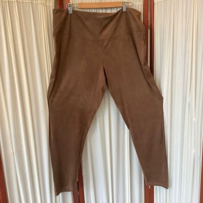 Ruby Ribbon Women's Faux Suede Leggings Brown Size 3X