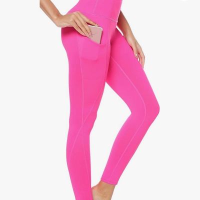 Women’s high waisted Bright pink full length leggings Small