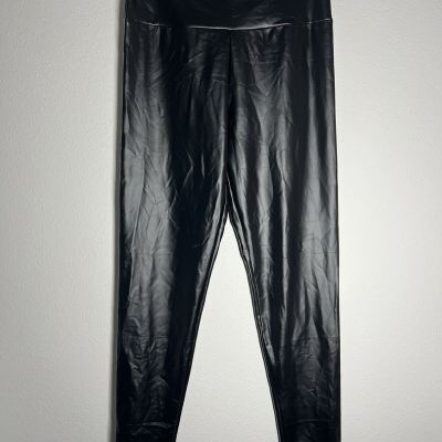 Wet Look Leggings High Waist Sexy Shiny Full Length Faux Leather Size XL