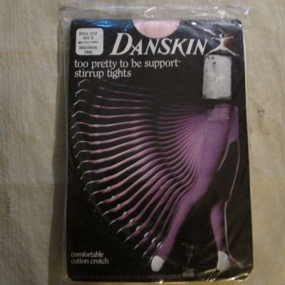 Vintage 1980s Danskin Stirrup Tights Theatrical Pink Size B Style 2212 New
