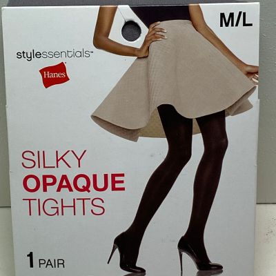 Hanes Style Essentials Tights Silky Revitalizing Opaque Gray Med/Lg 100-165lbs.