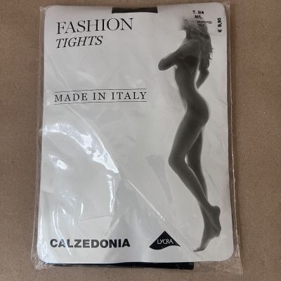 New Calzedonia Made In Italy Over The Knee Fashion Tights Black Pattern Size M/L