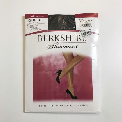 Berkshire Shimmers Ultra Sheer Control Top Pantyhose Black Size 3X-4X