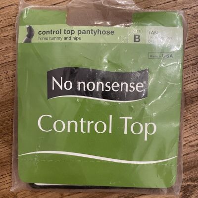 Women's Control Top Pantyhose No Nonsense TAN Size B New In Package