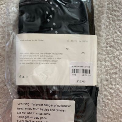 Anthroplogie black pattern tights size s/m new in package