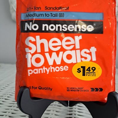 Sheer to Waist No Nonsense Pantyhose. Size B. Tan. Sissy Fem CD Trans