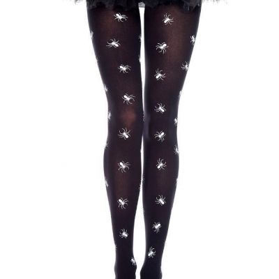sexy MUSIC LEGS opaque SPIDER print SPIDERS halloween STOCKINGS pantyhose TIGHTS