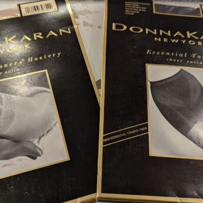 Lot Donna Karan New York Toners Hosiery Pantyhose Sheer Small Blush Chocolate