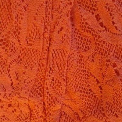 Boho Orange flower mesh fishnet tights