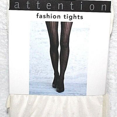 Attention White Spotted Control Top Fashion Tights 1 Pair - Size M/L