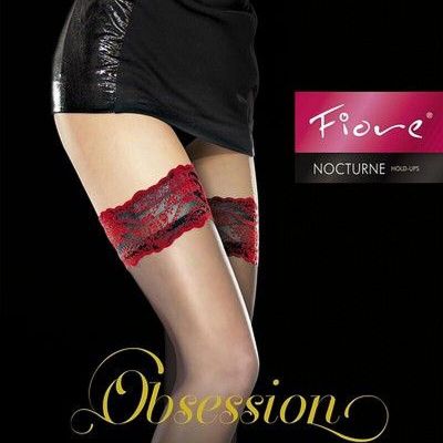 Contrast Lace Top Hold Up Stockings 20 Nocturne Denier Stay Up Nylons