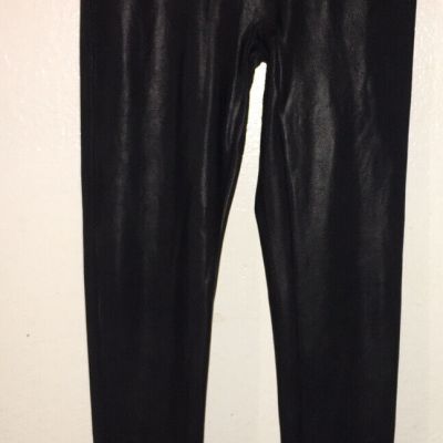 Spanx Woman Faux Leather Leggings Size M Black, 26” Inseam