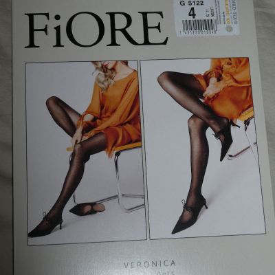 NIP Fiore Veronica 20 Denier Lurex Tights, size 4 BLACK G5122