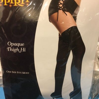 Spirit Halloween Opaque Thigh High Black Stockings New In Package Free Shipping