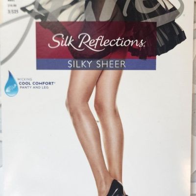 Vintage Panty Hose Size AB Hanes Silk Reflection Control Top Reinforced Toe Nude