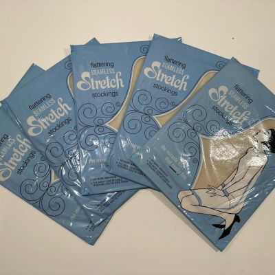 VINTAGE Merry Maid-Demi Toe Stretch-Off White-5 pair-Sz10.5-11M *NEW